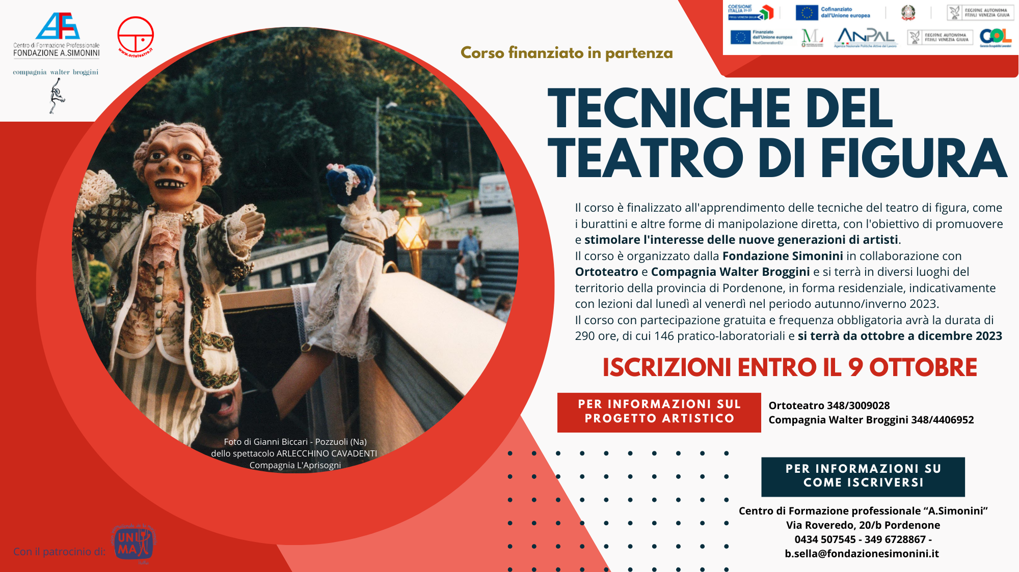 Tecniche del teatro di figura 2023 Fb Ortoteatro Simonini Broggini Pordenone